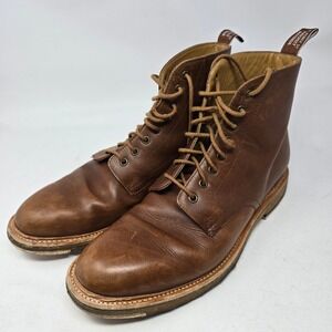 RM Williams Lace Up Boots Mens 11 Brown‎ Leather Rickaby Crepe Sole Outback